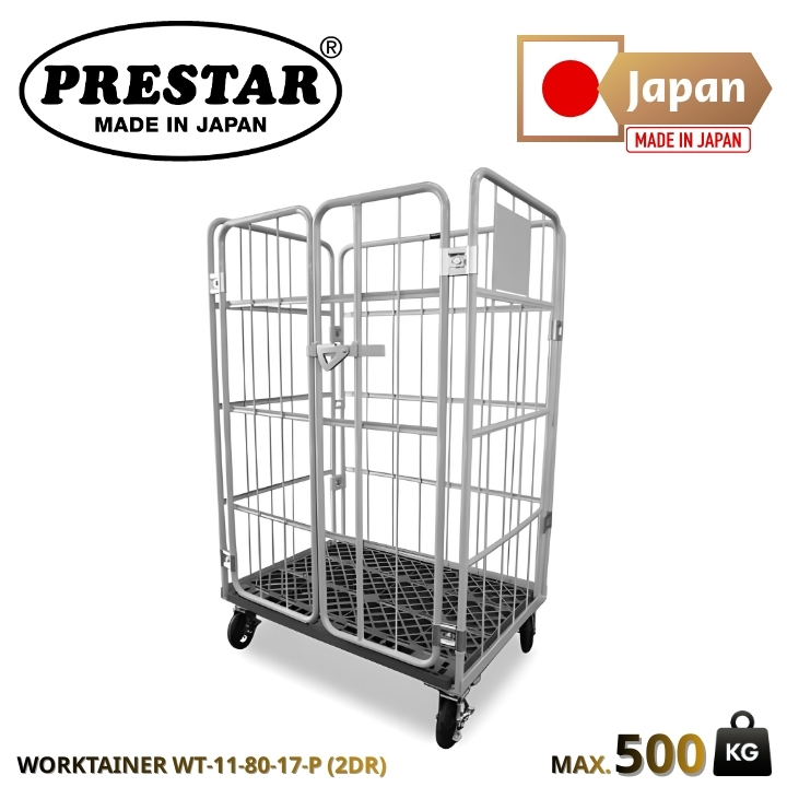 รถเข็นกรง ทรงสูง พื้นพลาสติก แบบมีประตู PRESTAR (Worktainer)