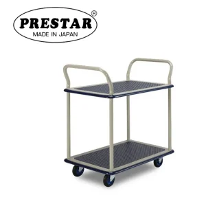 PRESTAR รถเข็นพื้นเหล็ก 2 ชั้น มือจับเข็น 2 ด้าน 150 kg. Made in Japan