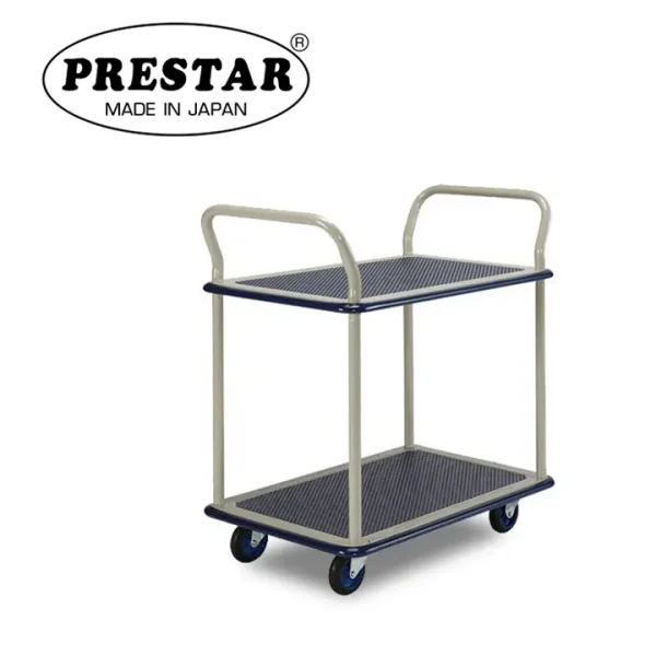 PRESTAR รถเข็นพื้นเหล็ก 2 ชั้น มือจับเข็น 2 ด้าน 150 kg. Made in Japan