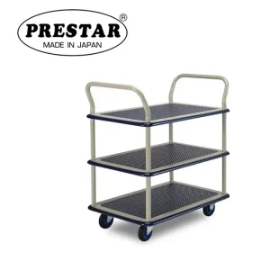 PRESTAR รถเข็นพื้นเหล็ก 3 ชั้น มือจับเข็น 2 ด้าน 150 kg. Made in Japan