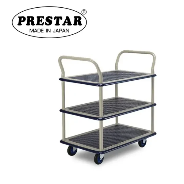 PRESTAR รถเข็นพื้นเหล็ก 3 ชั้น มือจับเข็น 2 ด้าน 150 kg. Made in Japan