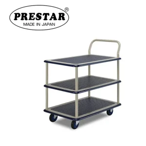 PRESTAR รถเข็นพื้นเหล็ก 3 ชั้น มือจับเข็นด้านเดียว 150 kg. Made in Japan