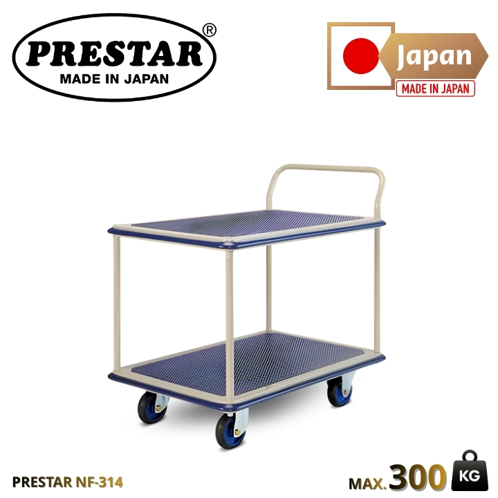 รถเข็น PRESTAR รุ่น NF-314 พื้นเหล็ก 2 ชั้น มือจับเข็นด้านเดียว