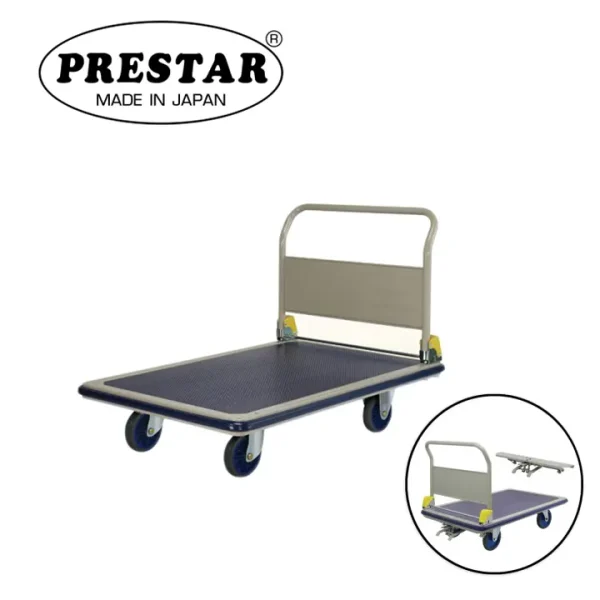 PRESTAR รถเข็นพื้นเหล็ก รุ่นมีเบรกเท้า 400 kg. Made in Japan