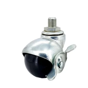 ลูกล้อบอลยางดำ-ชนิดแกนเกลียวหมุนมีเบรก