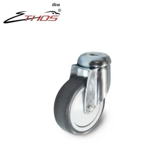 ลูกล้อยางเทา TPE ขารูหมุน