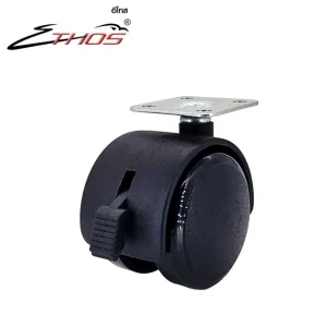 ลูกล้อเฟอร์นิเจอร์ ล้อคู่ แป้นหมุนได้มีเบรก