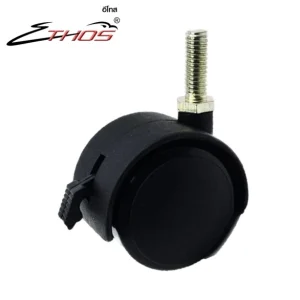 ลูกล้อเฟอร์นิเจอร์ ล้อคู่ แบบเกลียวหมุนได้มีเบรก (T1)