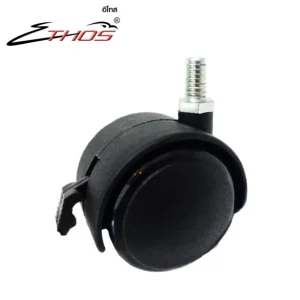 ลูกล้อเฟอร์นิเจอร์ ล้อคู่ แบบเกลียวหมุนได้มีเบรก (T02)