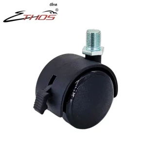 ลูกล้อเฟอร์นิเจอร์ ล้อคู่ แบบเกลียวหมุนได้มีเบรก (T93)