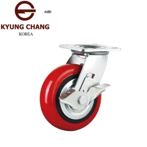 ลูกล้อพียู 40PC แป้นหมุนมีเบรก (เบรกข้าง)