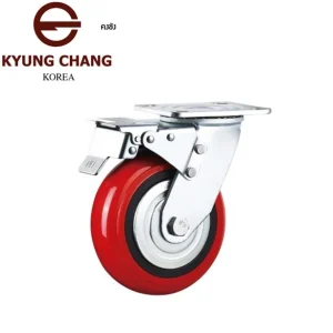 ลูกล้อพียู 40PC แป้นหมุนมีเบรก (เบรกหลัง)