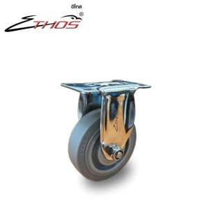 ลูกล้อยางเทา PRX แป้นตาย