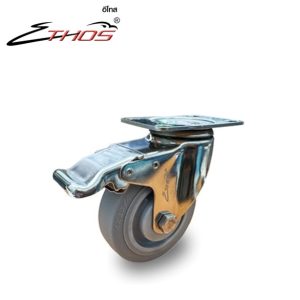 ลูกล้อยางเทา PRX แป้นหมุนมีเบรก