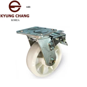 ลูกล้อไนลอน 40NL แป้นหมุนมีเบรก (เบรกหลัง)