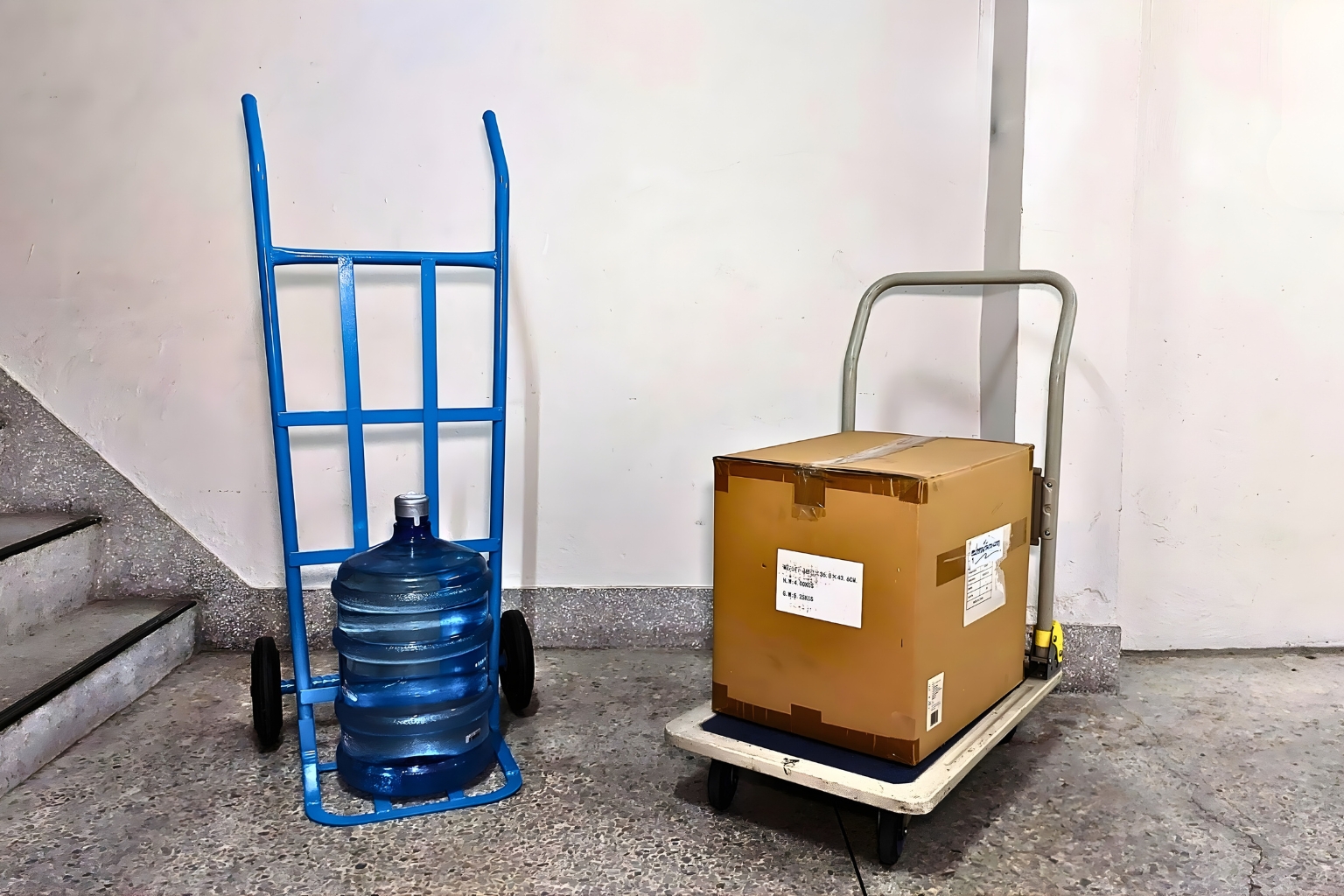 รถเข็นขนของ 2 ล้อ เทียบกับ รถเข็น 4 ล้อ ในคลังสินค้า